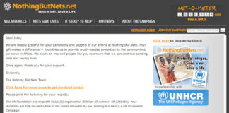 Thanks to My Twitter Pals I Donate $50 to Nothing But Nets!