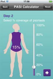 Psoriasis App Screen